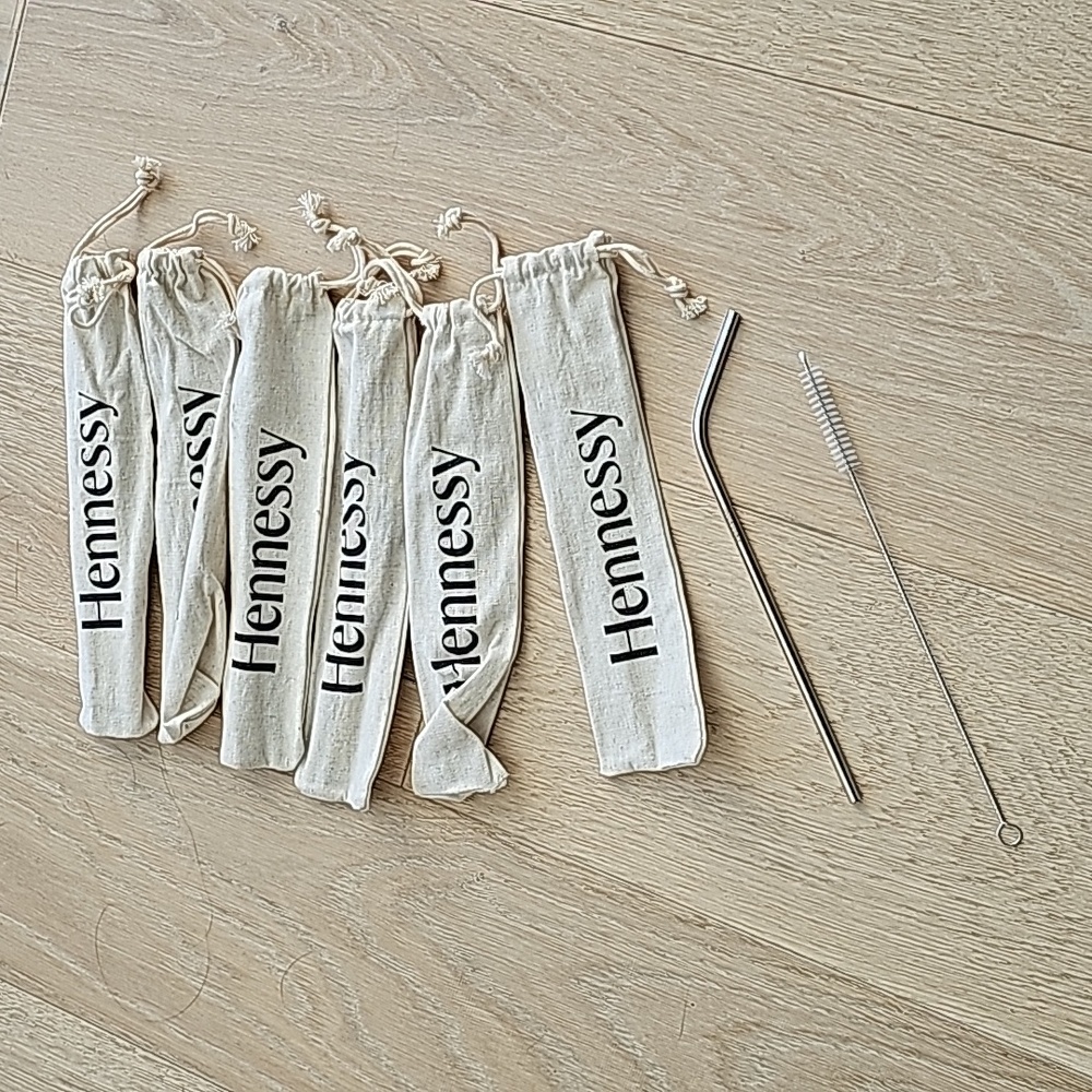 NWOT Hennessy Metal Portable Straws set of six (6)